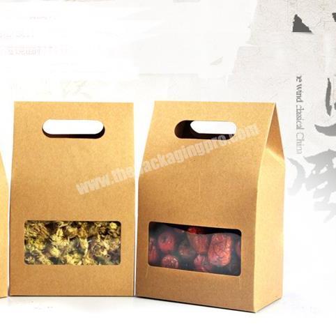 OEM Factory stand up brown kraft paper bags boxes recyclable for weddingGiftJewelryFoodCookieCandy Package Paper Box