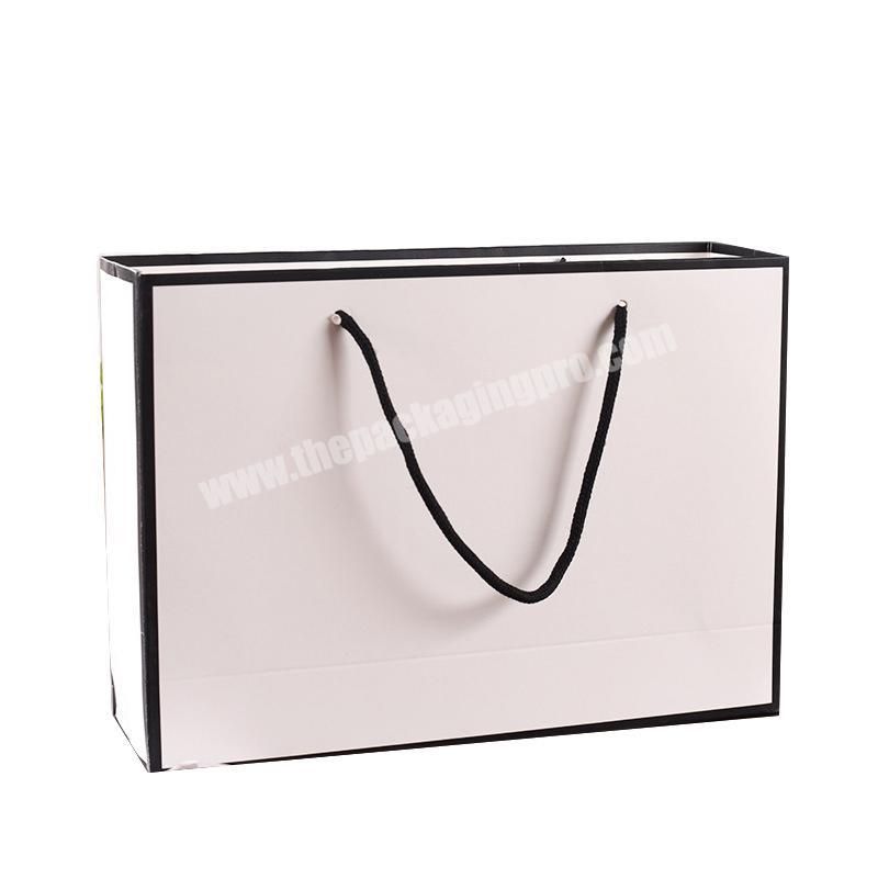 OEM Factory White color paper bag customized size paper carrier bag shopping paper bag