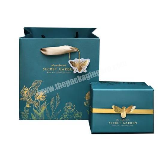 OEM High Quality Recycled Green Paper Christmas Gift Box Valentine's Day Gift Boxes With Bags