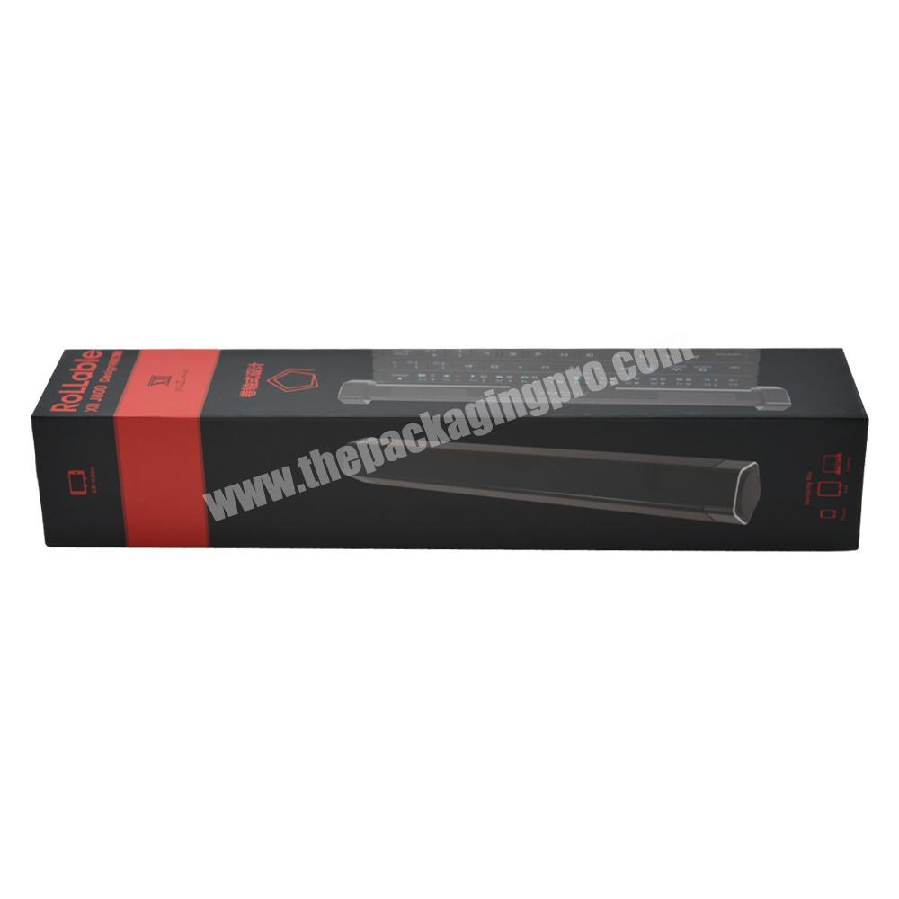 OEM logo printing sliding paper gift box drawer box with full UV and rigid paper packaging for scroll keyboard