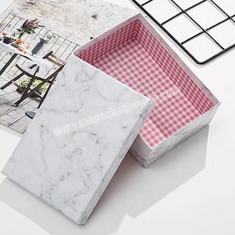 OEM Marble Gift Box Top And Bottom Packing Paper Box Storage Reusable Rectangle Gift Boxes With Lids