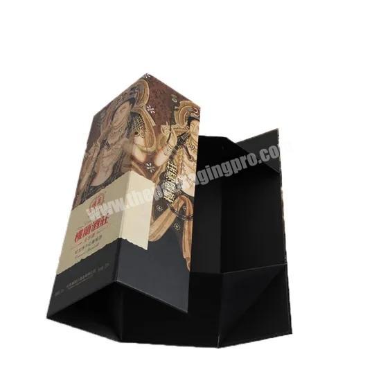 OEM New Design Handmade Magnetic Folding Gift Packaging Box for Wine
