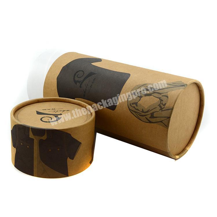 OEM printed paper packaging tubes custom round kraft boxes for shirt