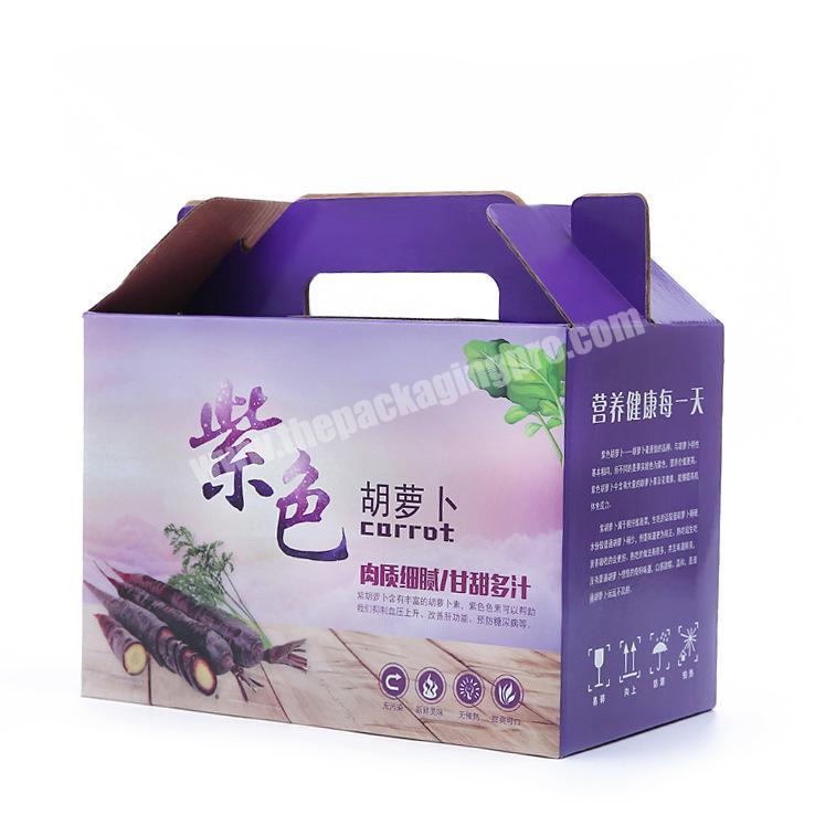 OEM printing  with Handle mailing shipping delivering corrugated paper box For Fruit Package