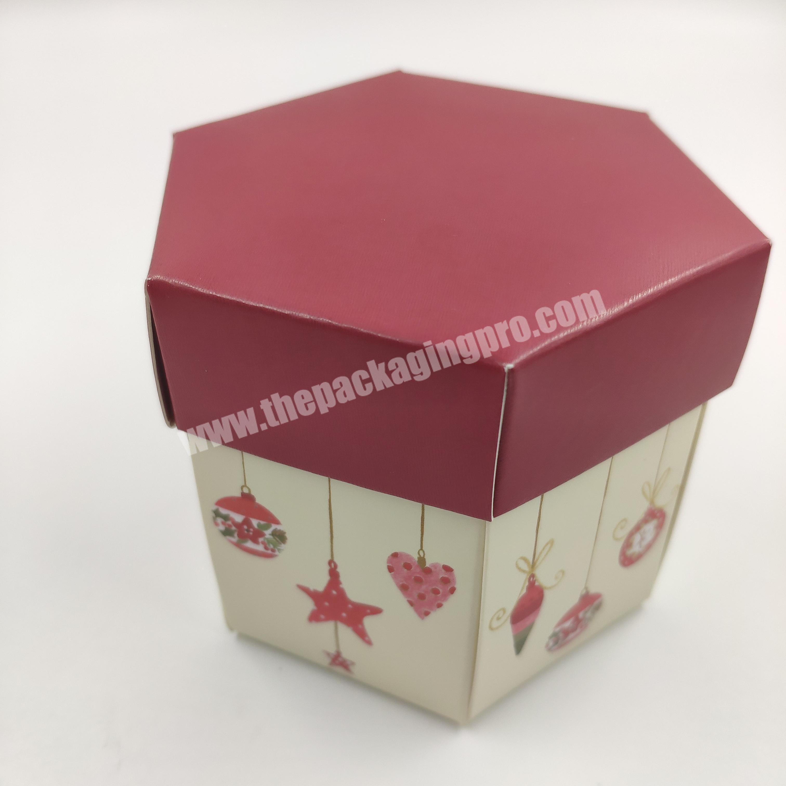 OEM Rigid Paperboard Candy Cookie Chocolate Hexagon Box