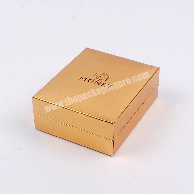 OEM service bespoke Gold foil paper flat folding gift box for jewelry