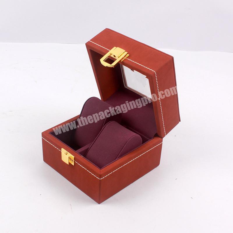 OEM service packaging wood box with PU leather for gift and jewelry