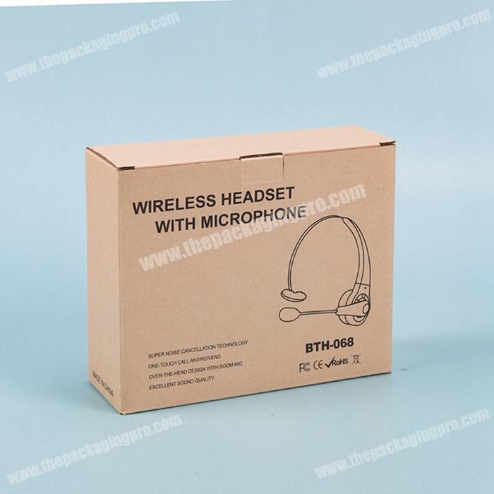 Offset Printed Eco-friendly Wireless Headset Corrugated Packaging Box Retail Electronic Accessories Cardboard Packaging