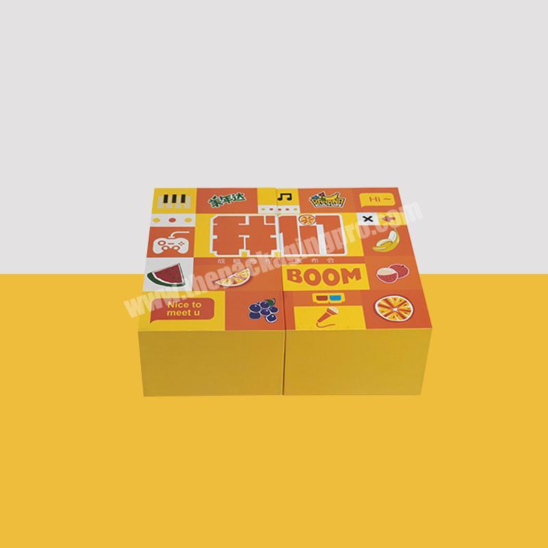 Orange Custom Printed Matt Cardboard Juices Carbonated Drinks Sets Box Packaging New Year Gift Box