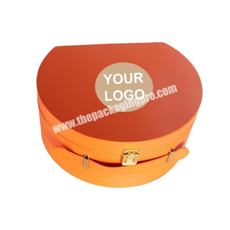orange pu packaging box travelling case manufacturer supplier for cosmetic bottle jar perfume beauty packaging box gifts
