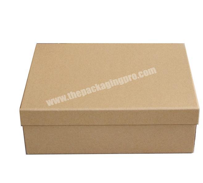 Original brown color kraft paper rigid cardboard lid-off shoe packaging box
