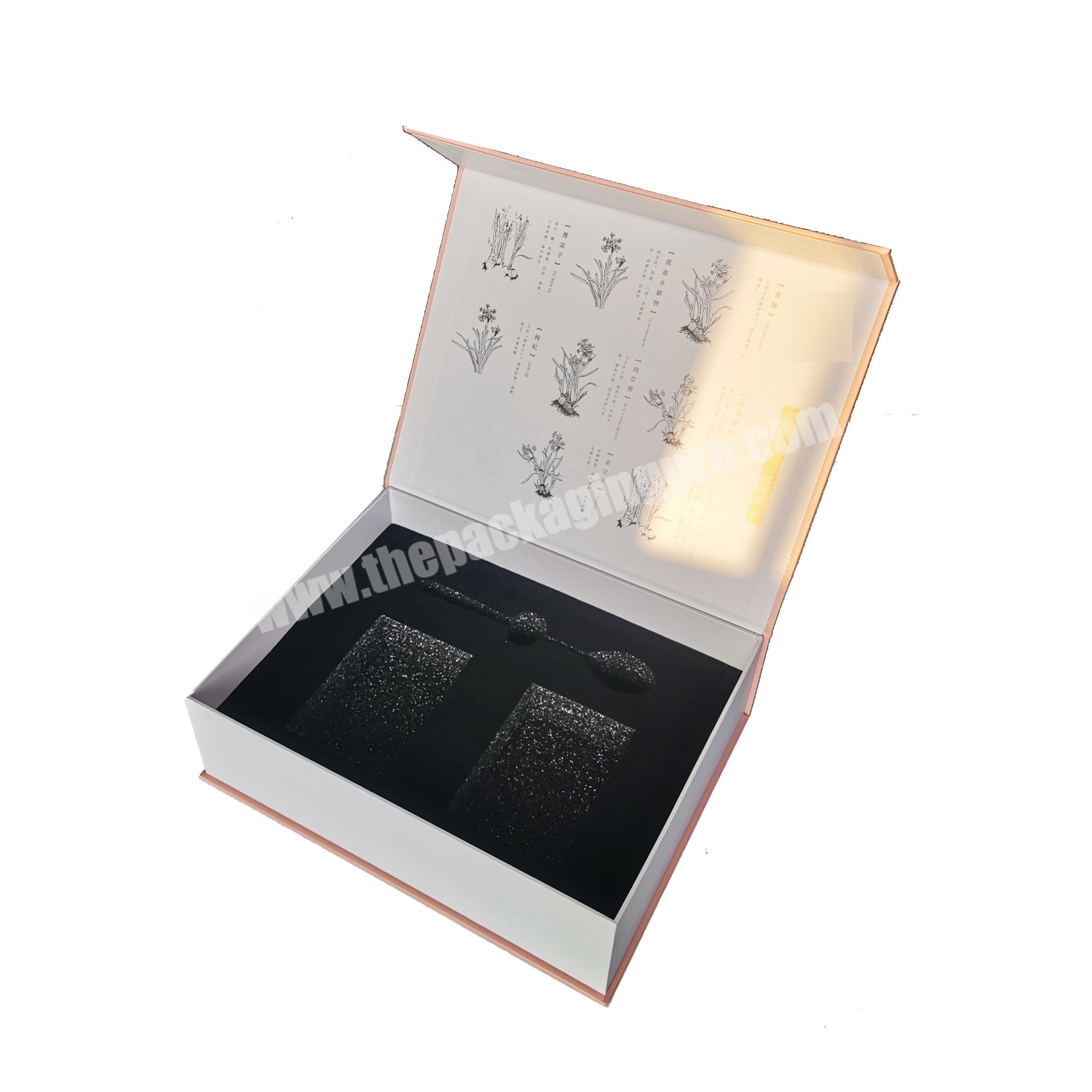 Packaging book shape hard compartment box hinged display boxes