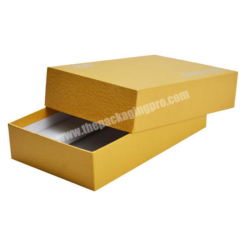 Packaging Box Manufacturer Leather paper box pantone color printing with logo silver foil stamping