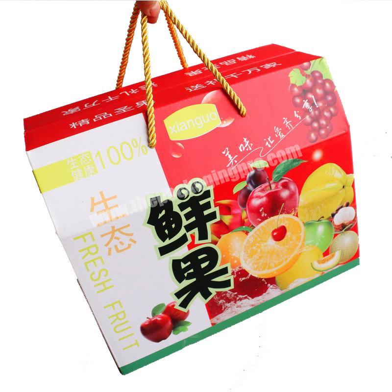 Packaging boxes manufacturer Fruit gift corrugated box handle fresh fruit packing paperboard corrugated box