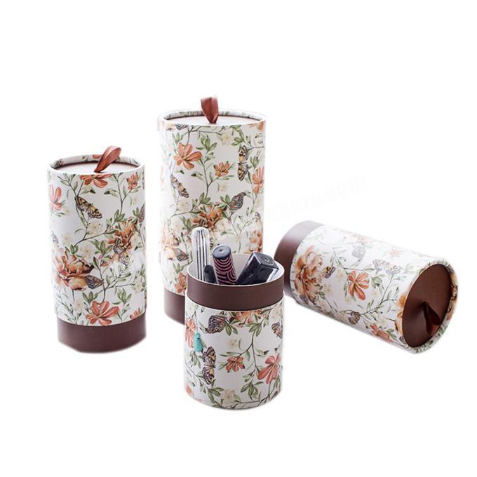 Packaging cylinder Paper Gift Box Round Shape with Lid paperboard Tube Paper Box for Tea Flower