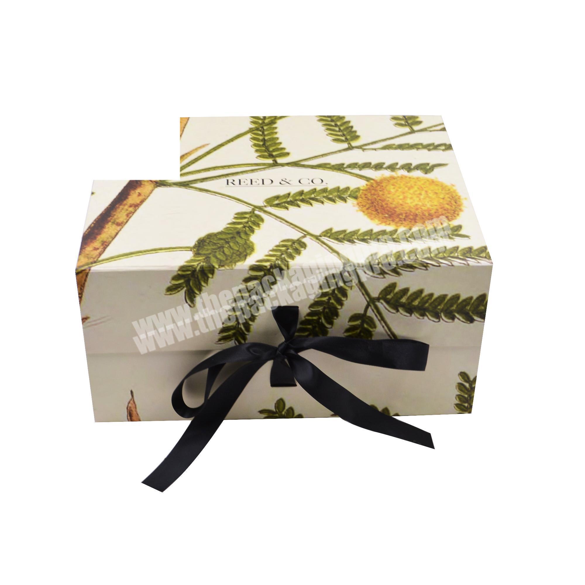 Packaging Handmade Foldable Gift Magnetic Box With Ribbon Silk Insert For Cosmetics Custom Printing Logo Hair Extension