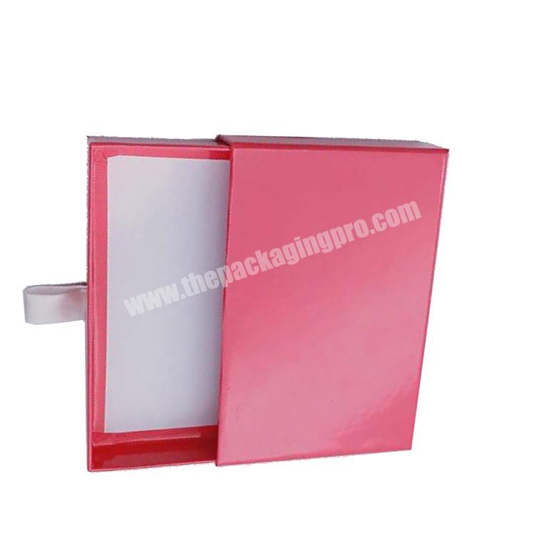 Packaging offset printing pink printing rigid gift drawing slide box
