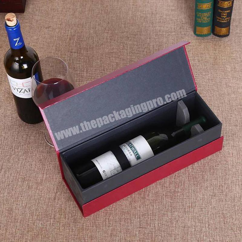 Packaging Red Wine Custom Printing Magnetic Closure Rectangular Creative Small Cardboard Collapsible Paper Gift Box