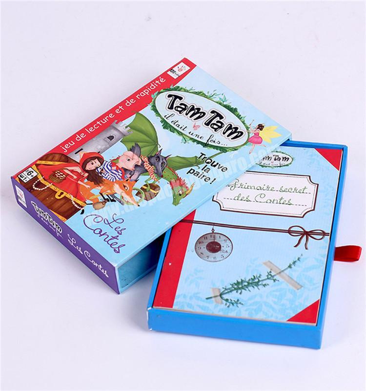 Packaging story book box cardboard drawer storage box with handle