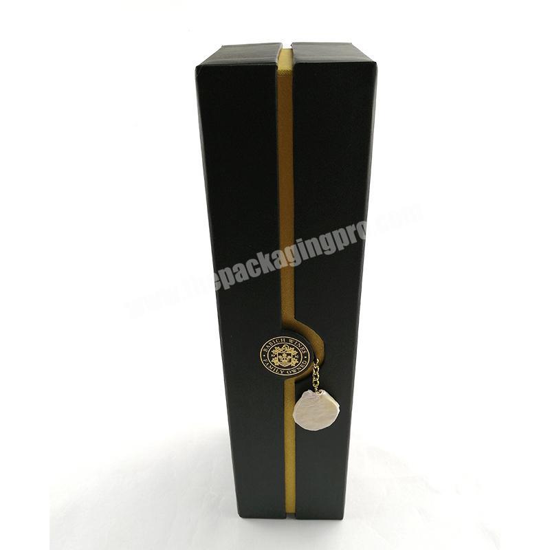 Packing Box for wine bottle and glass red gift box with sponge and silk insert