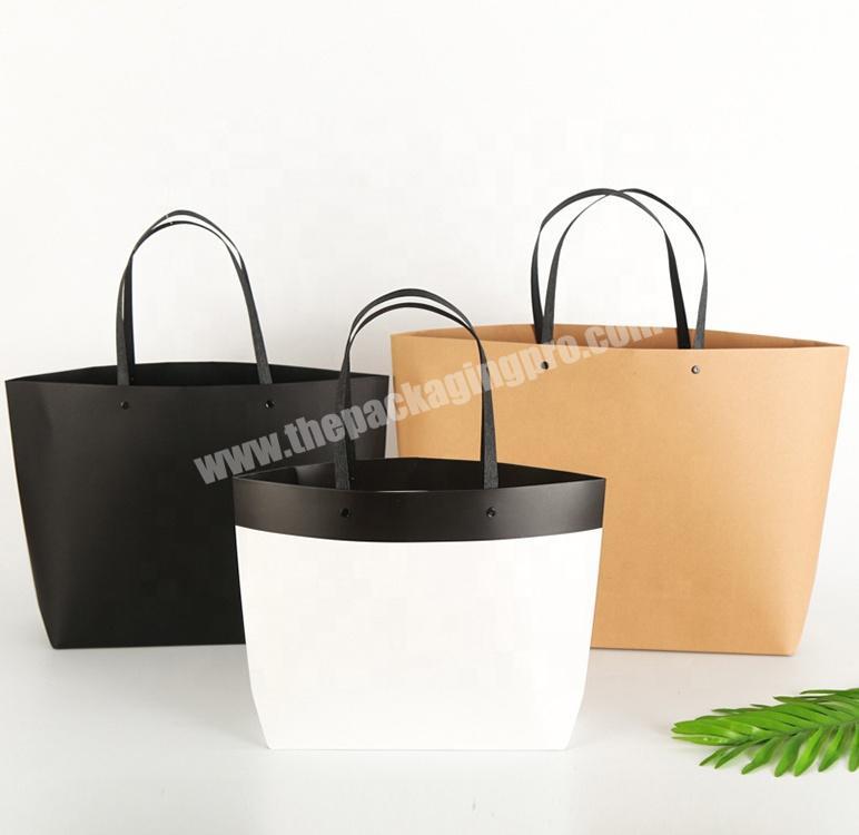 Paper Bags String Handle Kraft Tote Shopping Bags For Clothing Packaging