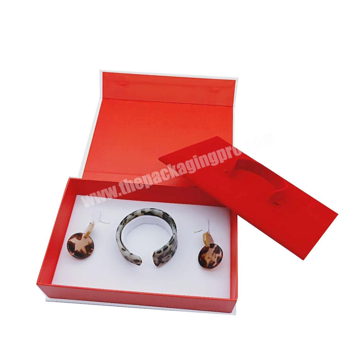 Paper book shape gift box magnetic case wholesale bangle jewelry