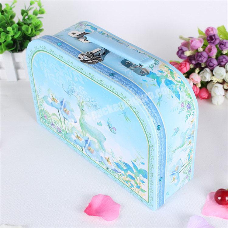 paper cardboard suitcase box with handle