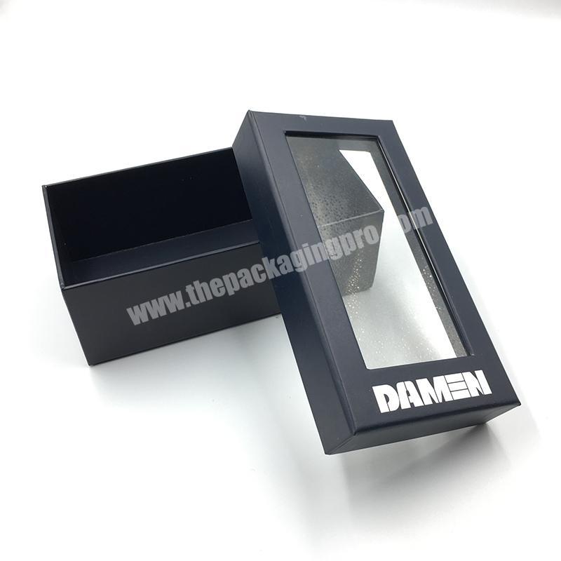 paper cardboard Transparent cover gift box with plastic pvc lid gift boxes clear lid