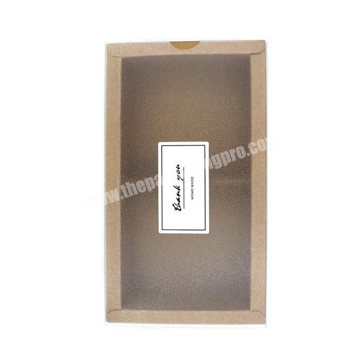 Paper Drawer Box Brown Gift Wrapping Boxes cake Gift Packaging Boxes with Removable Insert and Plastic