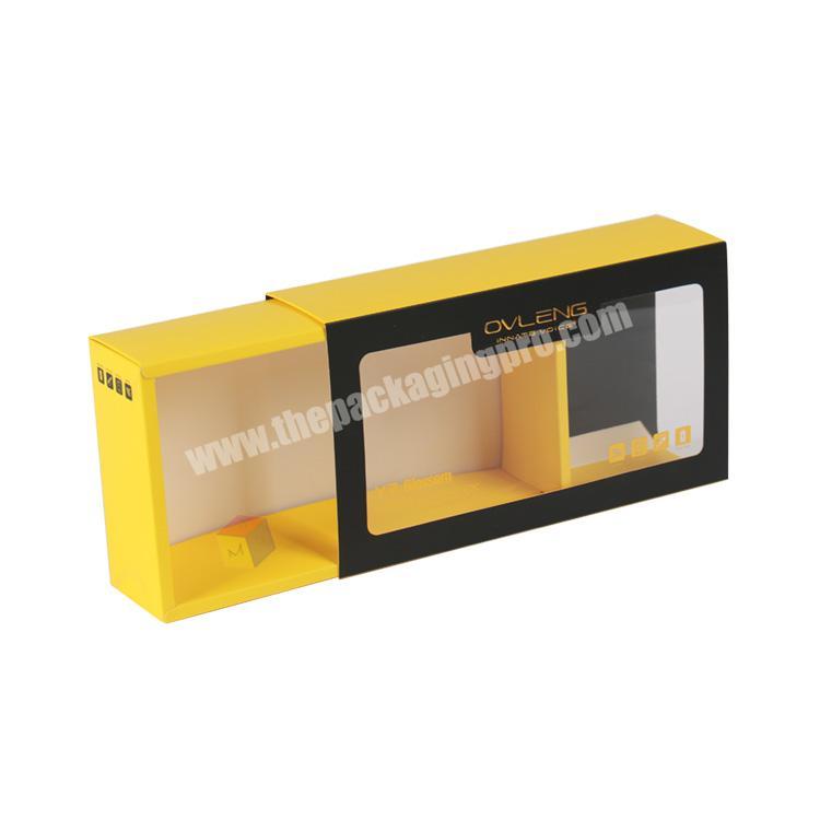 paper gift packaging cardboard sliding box with window