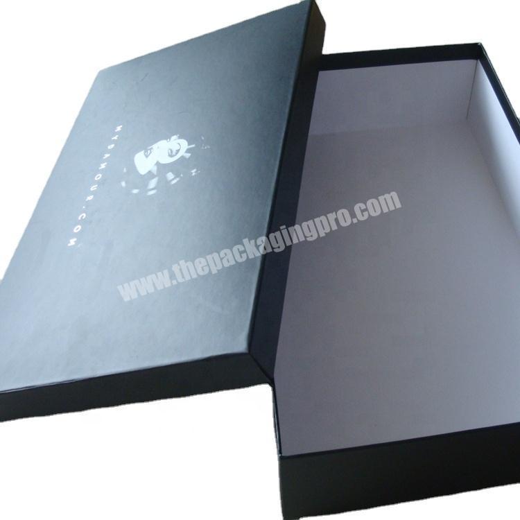 Paper hard packing box black rigid gift box with lid