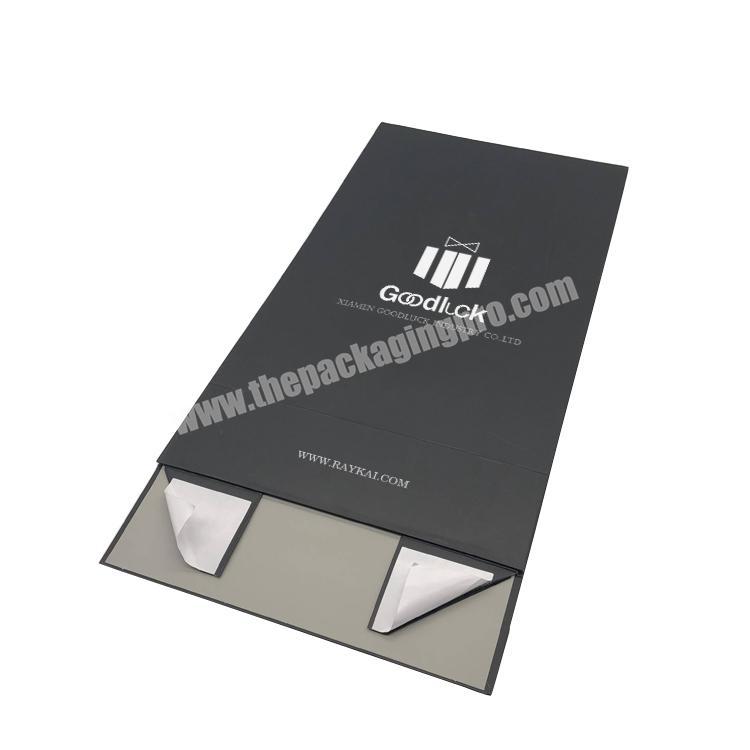 paper magnetic folding closure flip custom logo gift box black