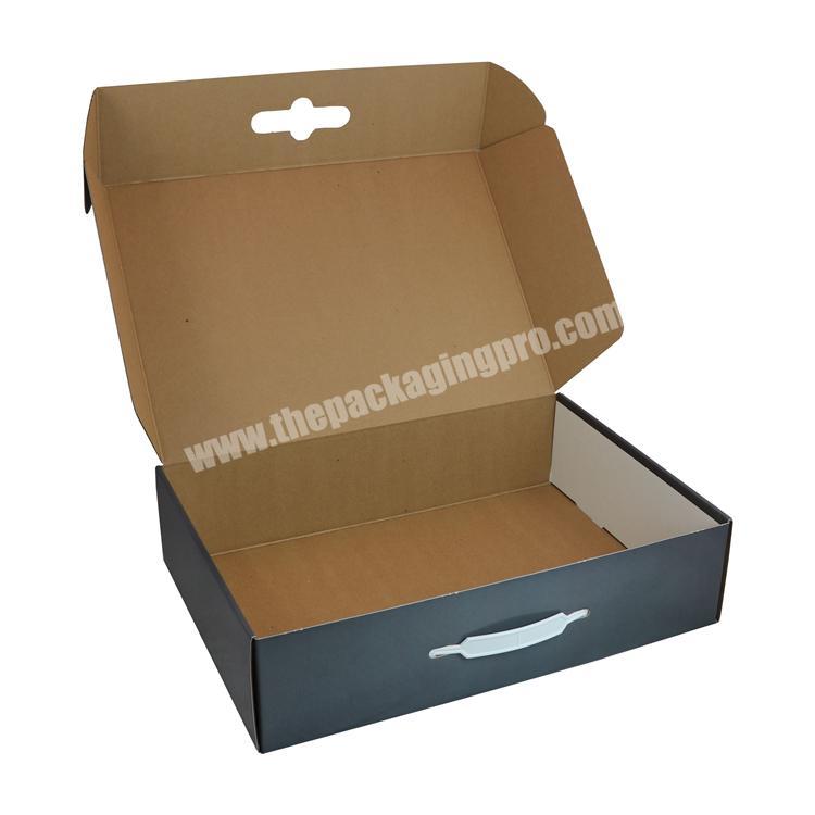 Paper Package Manufacturer wholesale best quality corrugated shoe carton box with handle