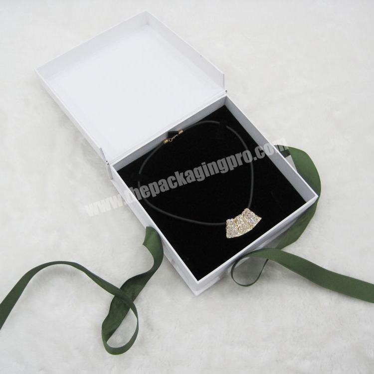Paper Packaging Plant luxury fabric  necklace gift boxes with magnetic lid