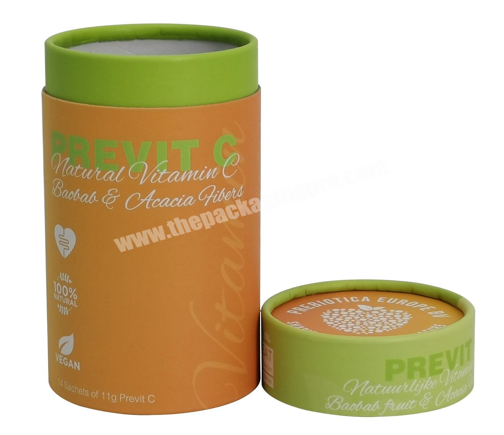Paper Tube Herbal Tea Honey Coffee packaging Round Box with Aluminum Foil Inside