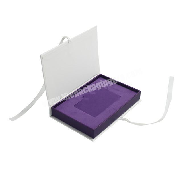 Paperboard Business Card Storage Box Ribbon Closure Custom Gift Box