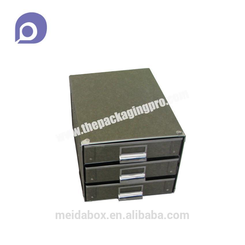 paperboard product metal handle drawer storage 3 drawers