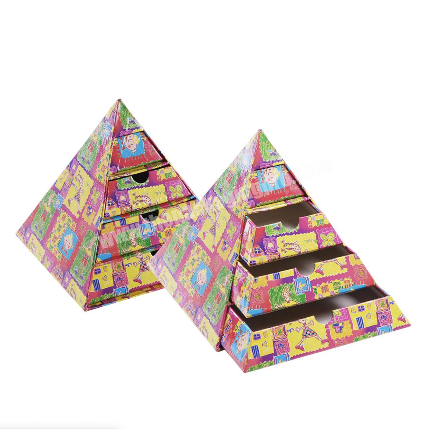 Paperboard Professional Design Custom Paper Box Pyramid Superb Paper Box Custom Cartoon Unusual Paper Drawer Box