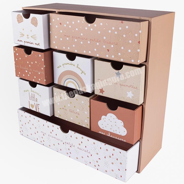 Paperboard Storage Box For Socks Printed Multi-Function Drawer Paper Box Cartoon Small Household Storage Box