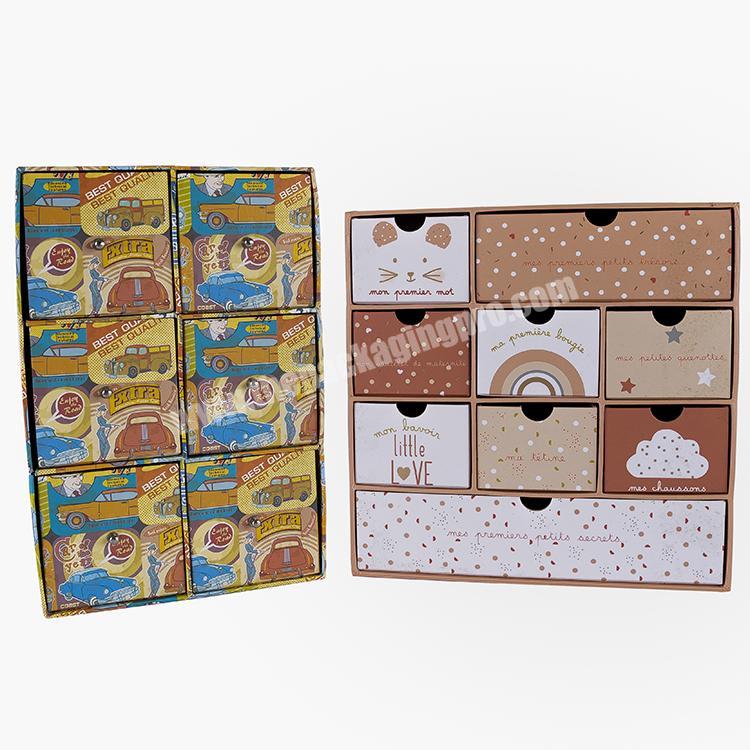 Paperboard Storage Box For Socks Printed Multi-Function Drawer Paper Box Cartoon Small Household Storage Box