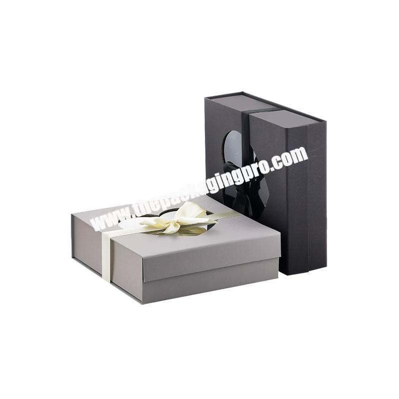 Personal custom color black magnetic keepsake gift box with window
