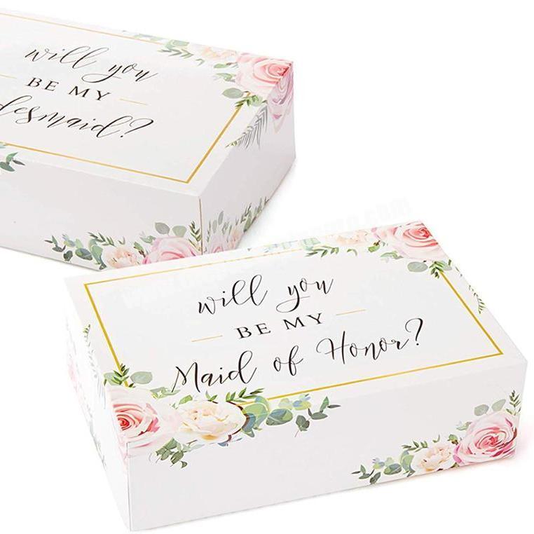 Personalized customization exquisite wedding packaging Bridesmaids Gift Boxes With Vinyl Labels