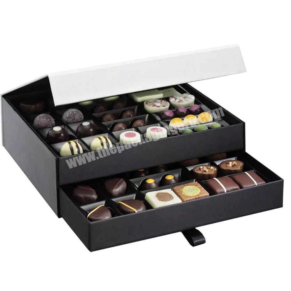 Personalized Double Three-Tier Luxury Chocolate Gift Drawer Boxes Packaging