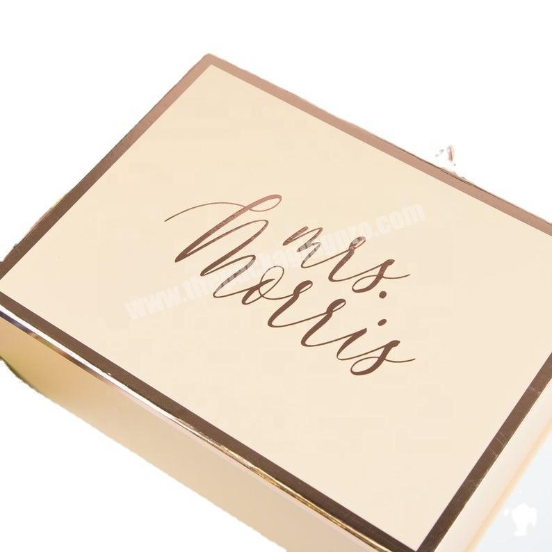 Personalized keepsake gift box luxury custom blush pink with rose gold trim and name gift box