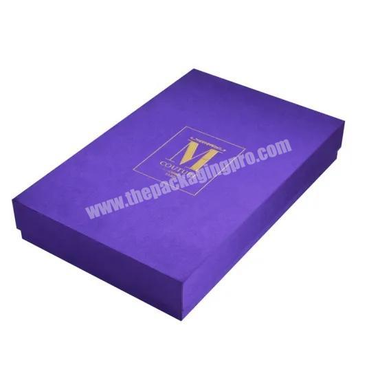 Personalized matte cardboard top lid and bottom black gift box with lid
