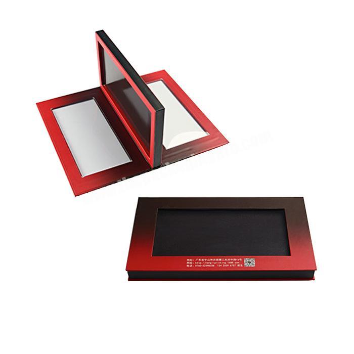 Personalized red paper card board eyeshadow palette private label empty magnet makeup palette