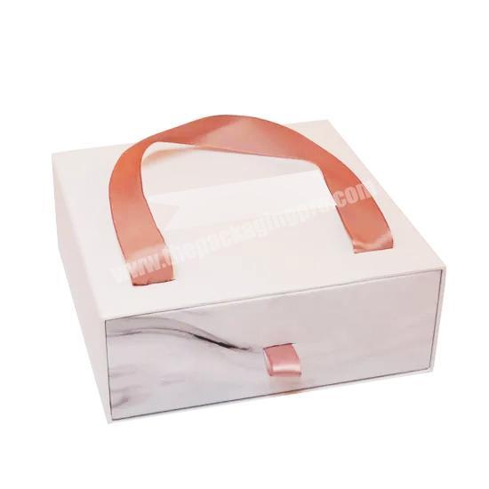 Photo box drawer paper gift with ribbon handle rope gable boxes