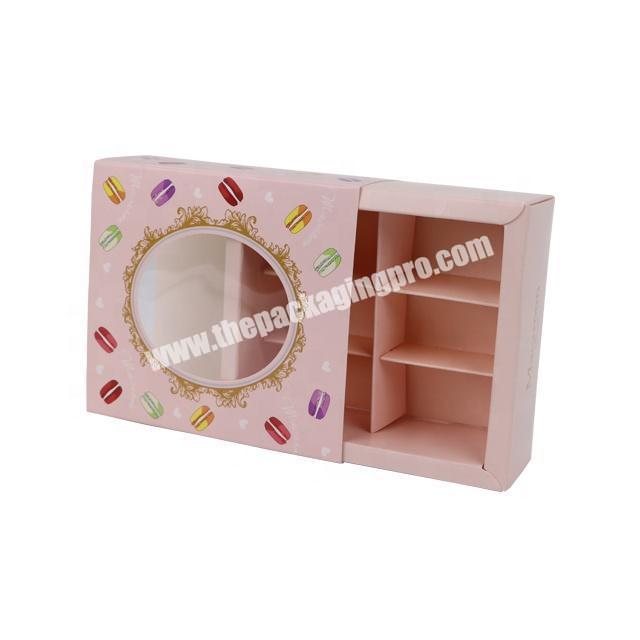 Pink Carton Macaron Dessert Packing  food boxes cake packing