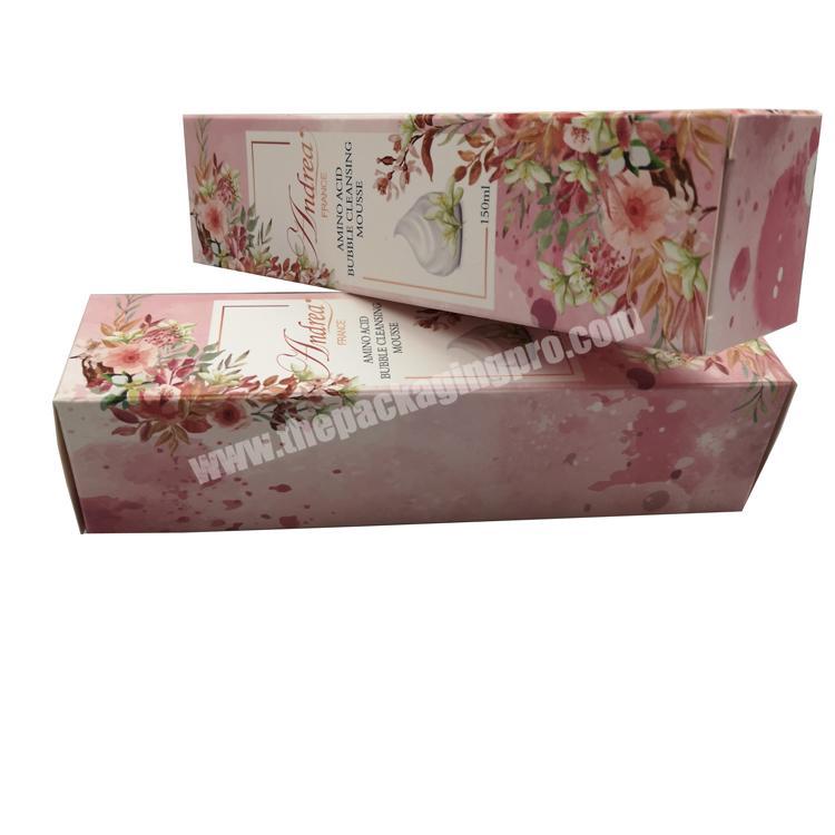 Pink cosmetic packaging facial cleanser paper box