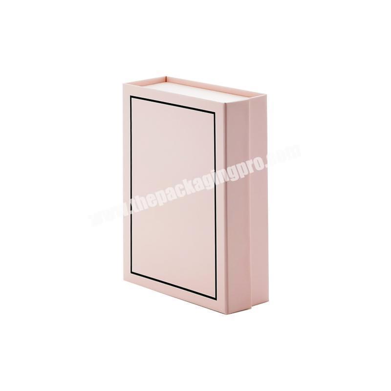 Pink custom design beautiful magnetic flap gift packaging boxes with black border